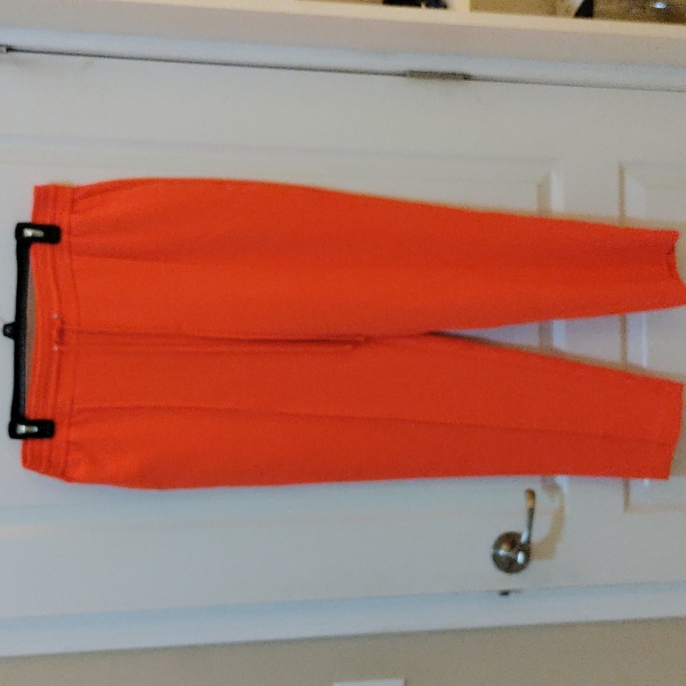 Orange jogger-style dress pants